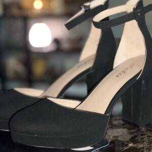 Elegant Black Ankle Strap Heels